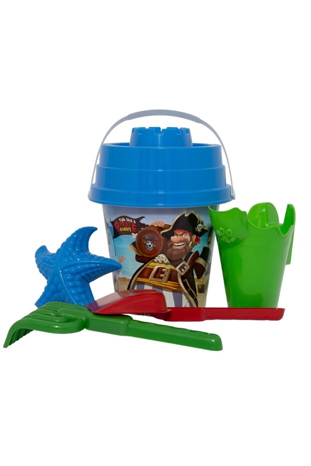 Patterned Round Castle Bucket and Accessories - Caribbean Pattern (Lisinya)