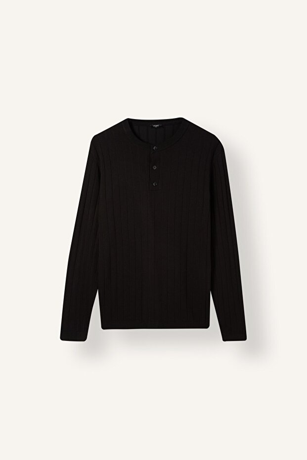 Standard Fit Buttoned Basic Knitwear Sweater I2362Ax26Wn