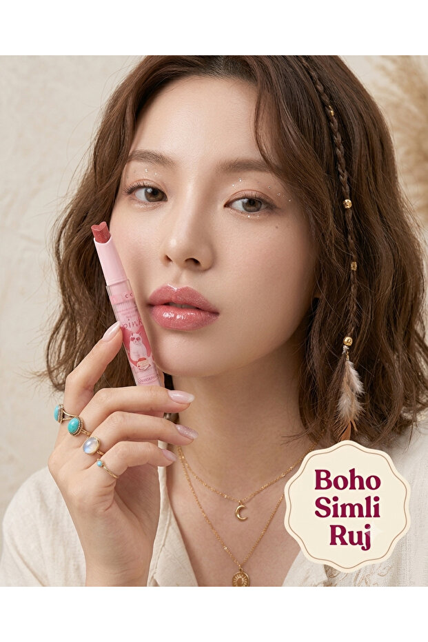 Boho Style Glitter Lipstick - Natural and Shiny Looking Heart Lipstick - Magi̇c Casa