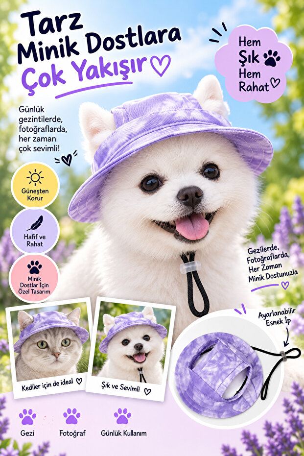 Cat and Dog Hat Adjustable Pet Hat Cute Pet Accessory