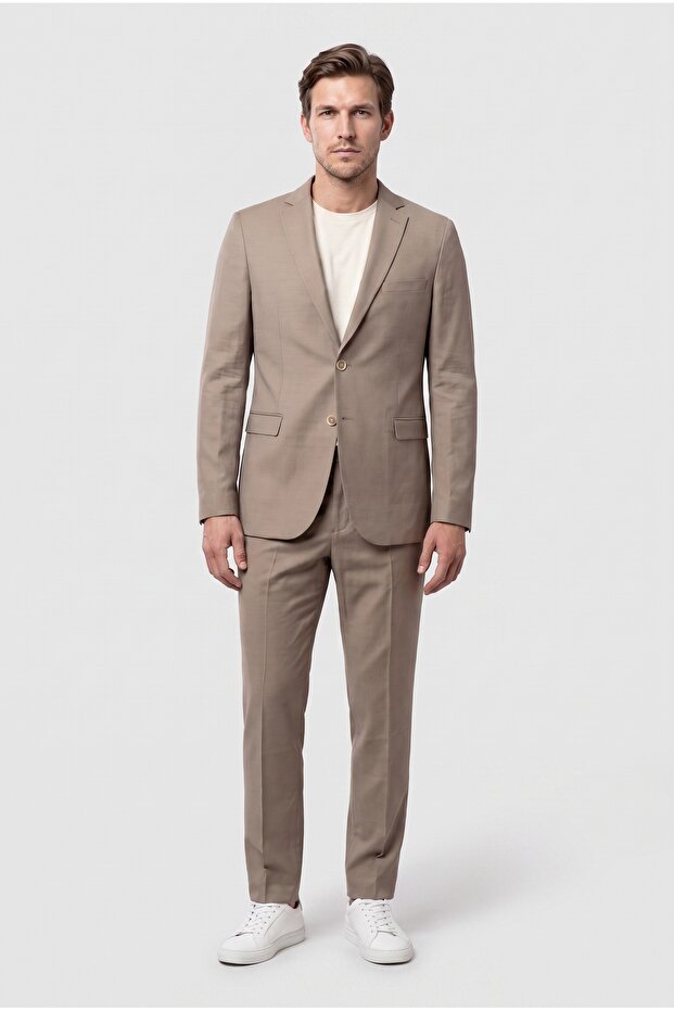Slim Fit Mink Straight Suit