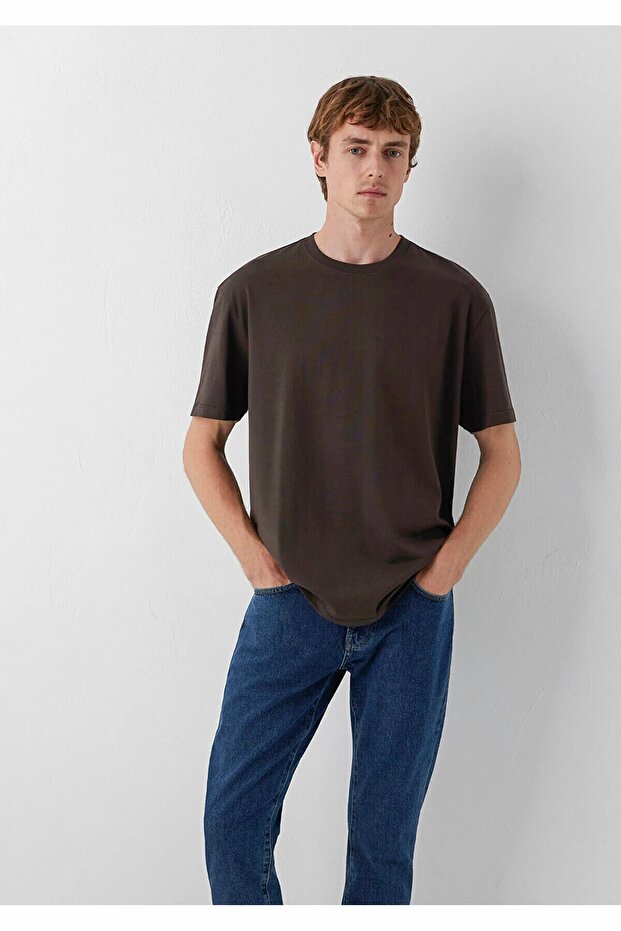 Men's Brown Short Sleeve T-Shirt Espresso Sweatshirt