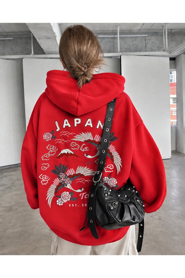 Unisex Men/Women Tokjp Colorful Custom Printed Cotton Oversize Hooded Sweatshirt