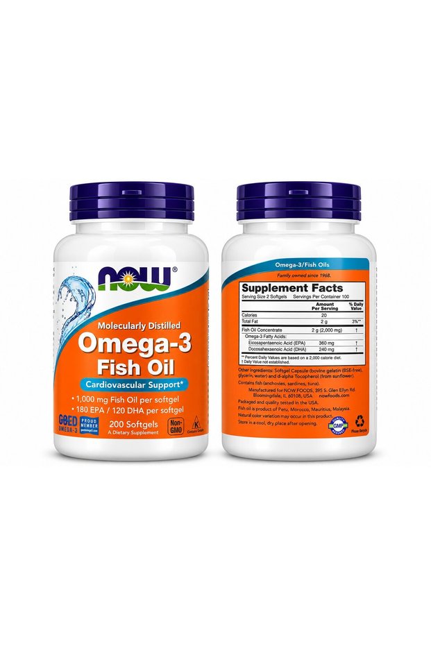 Epa 3 Now Foods , Omega 3 & Fish Oils (EPA DHA) 1,000 mg, 200 Softgels - Fiyatı