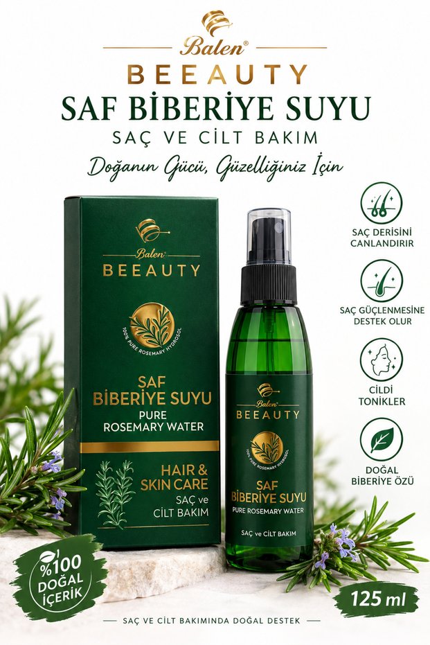 Pure Rosemary Water 125 ml Hair & Skin Care