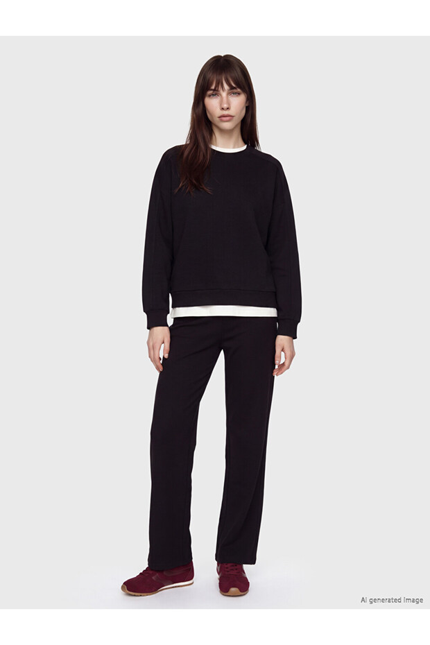 Özmarka New Season Black Soft Touch Women's Sweatpants