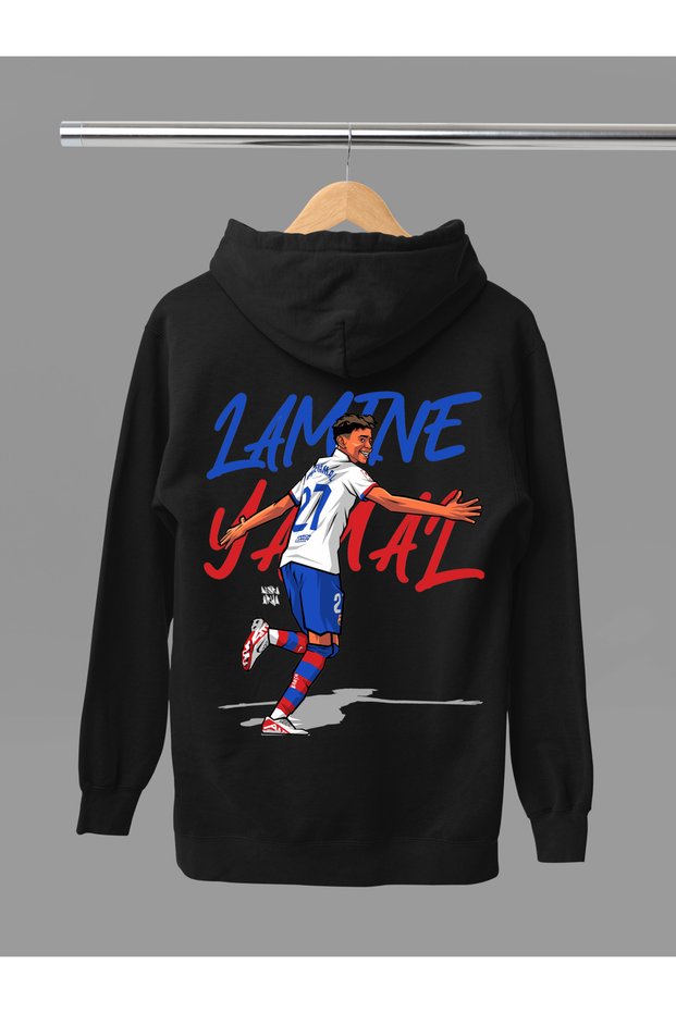 Lamine Yamal Printed 3-Yarn Quality Soft Texture Hooded Children's Sweatshirt