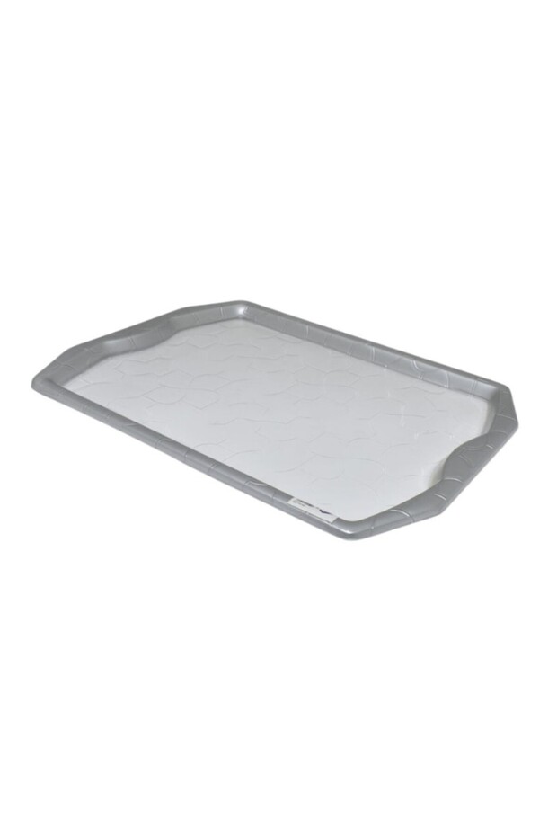 Acrylic Rectangular Serving Tray 64 × 48 × 3 cm Transparent Silver SP-745