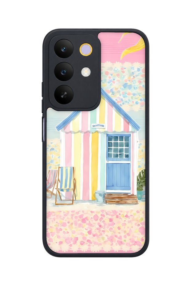 C85 5g Compatible Beach Hut Patterned Camera Protected Shockproof Case