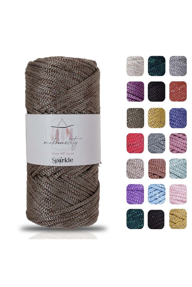 Silvery Polyester 2 mm Macrame Cord 100 Gr Supla Cord and Bag Cord Polyester Thread Mink