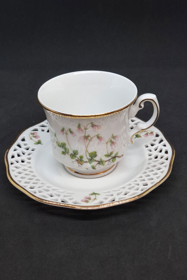 Linnea Borealis Openwork Antique Porcelain Double Coffee Cup 2 Pieces 150 ml