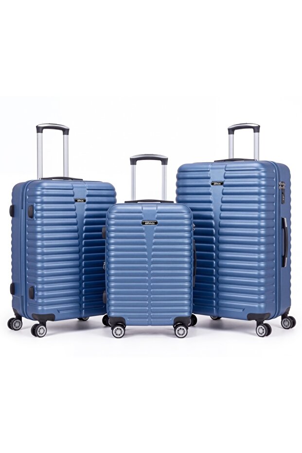 Destiny Set of 3 Luggage | Hardside Soft Handle Trolley with TSA Lock |360° 4 Wheeler| Cabin-20 Inch, Medium- 24 Inch, Large-28 Inch| Blue