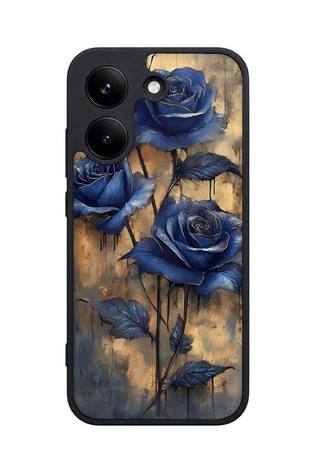 X8 Pro Compatible Blue Rose Patterned Camera Protected Shockproof Case