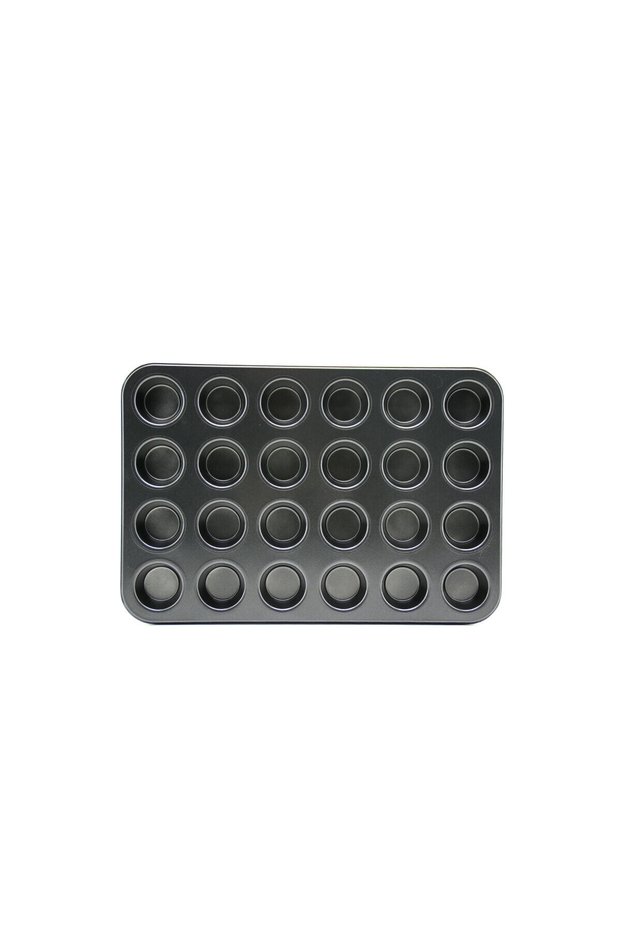 24-Compartment Metal - Black Flat Muffin - Cake Mold (5690)