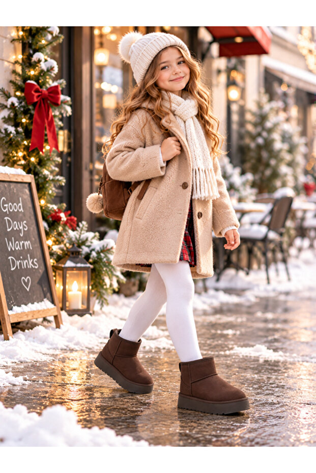 Children's Winter Platform Sole Mini Boots Warm and Comfortable Daily Model