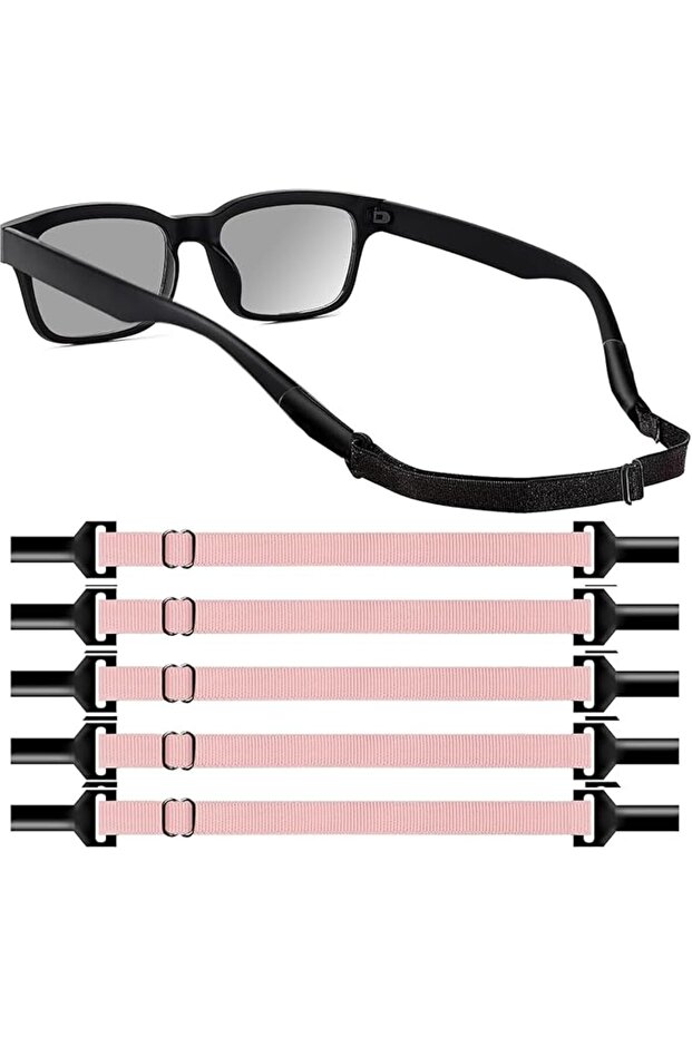 5Pcs Adjustable Glasses Strap, No Tail Adjustable Eyewear Retainer Glasses Straps for Men Women, Nec