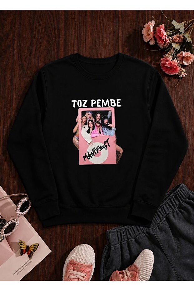 Black Color Oversize "You Are the Main Character" Design Printed Unisex Sweatshirt