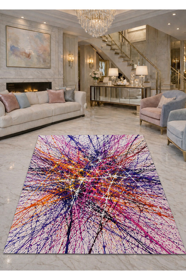 Sdt Mixed Patterned Modern Woven Base Decorative Carpet Sdtamor1567