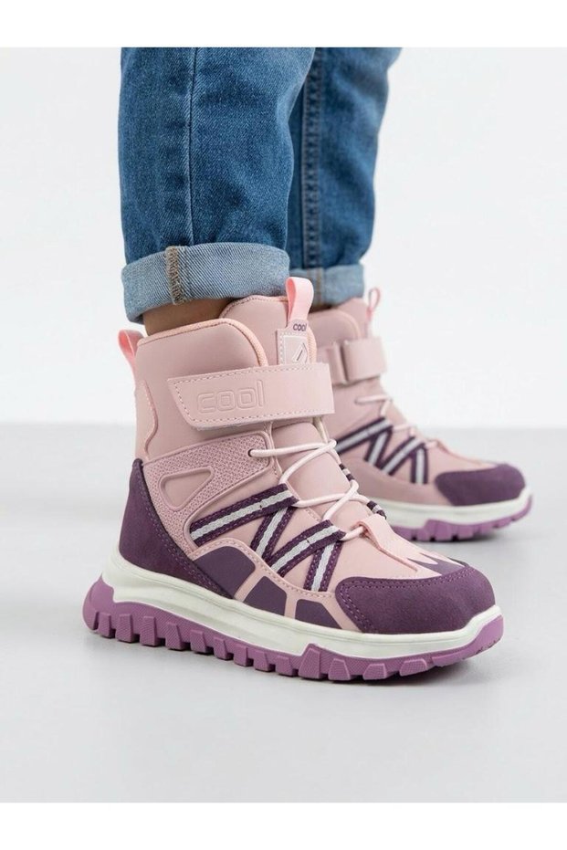 Powder pink non-slip sole orthopedic water-resistant girl's boot