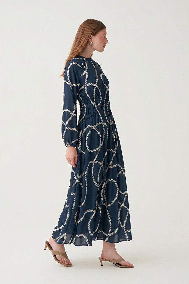 Raglan Sleeve Patterned Dress