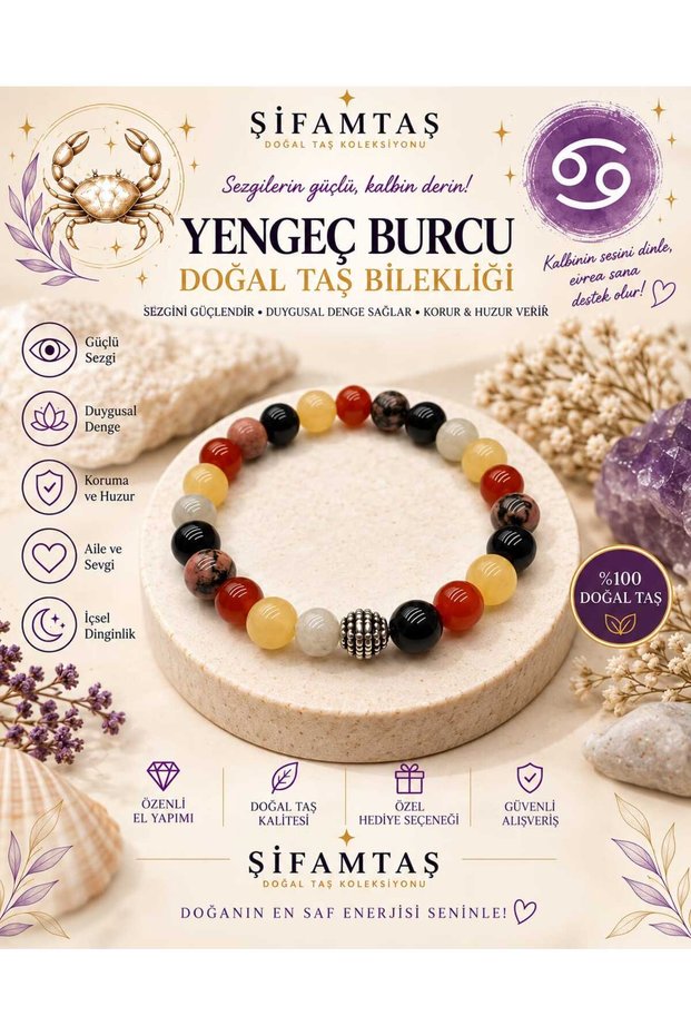 Cancer Zodiac Natural Stone Bracelet