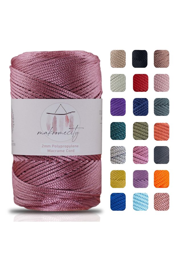 2 Mm - 200 gr Polyester Macrame Thread Dusty Rose 230 M Polyester Macrame Thread Supla Thread And Bag Thread