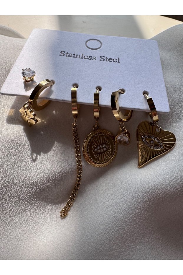 Stainless Steel Multiple Design Earrings