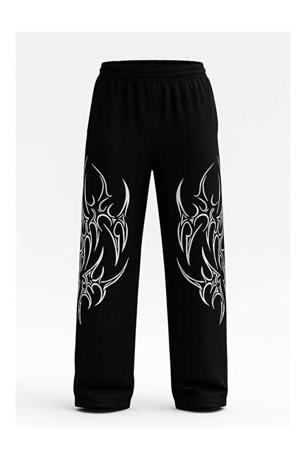 Unisex Urban Street 3 Threaded Wide Leg Printed Bottoms