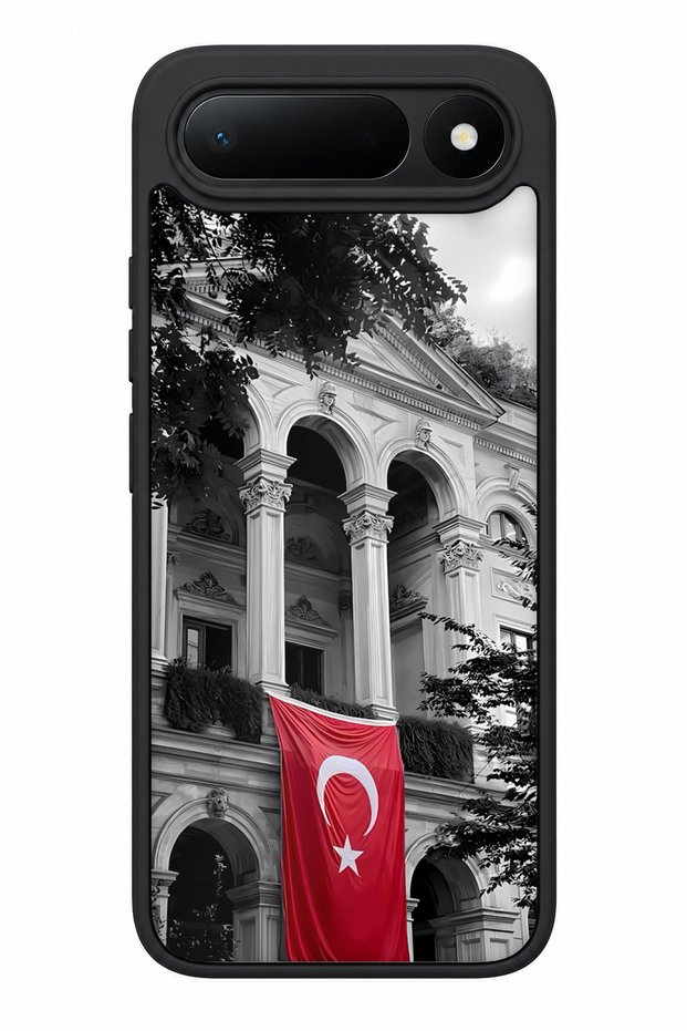جراب Spark 50 5G متوافق مع نمط العلم التركي، مقاوم للصدمات مع حماية للكاميرا