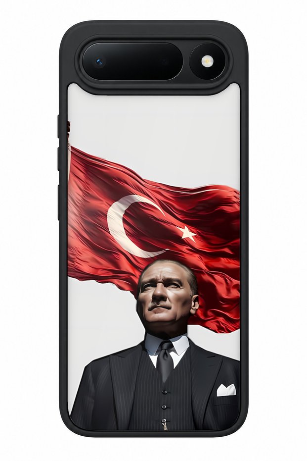 جراب Spark 50 5G متوافق مع نمط العلم التركي، مقاوم للصدمات مع حماية للكاميرا