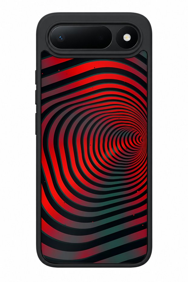 Spark 50 5g Compatible Red Spiral Patterned Camera Protected Shockproof Case
