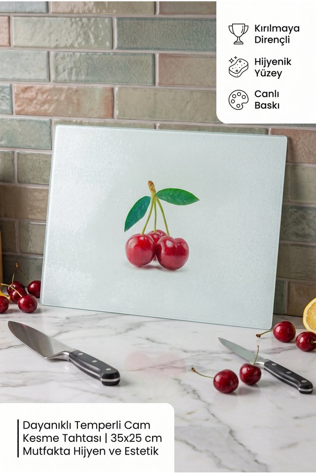 Luxury Design Glass Cutting and Chopping Board Abstract Artistic Stain and Odor Resistant 25X35 cm Size