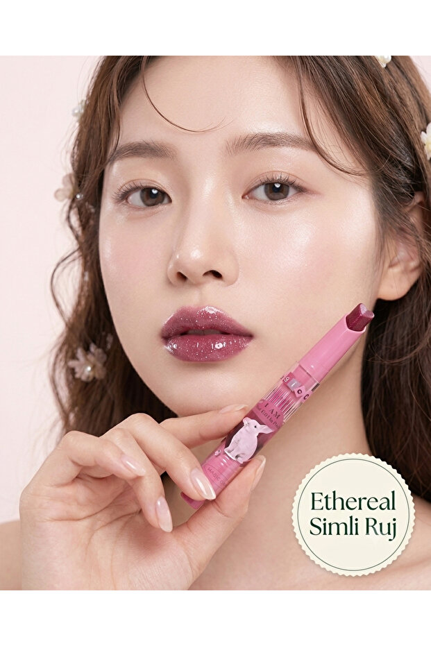 Ethereal Heart Tip Glitter Lipstick - Korean Style Glossy Finish Moisturizing Lipstick - Magi̇c Casa