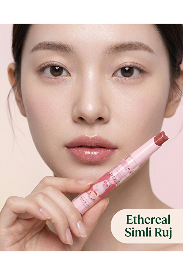 Ethereal Heart Tip Glitter Lipstick - Korean Style Glossy Finish Moisturizing Lipstick - Magi̇c Casa