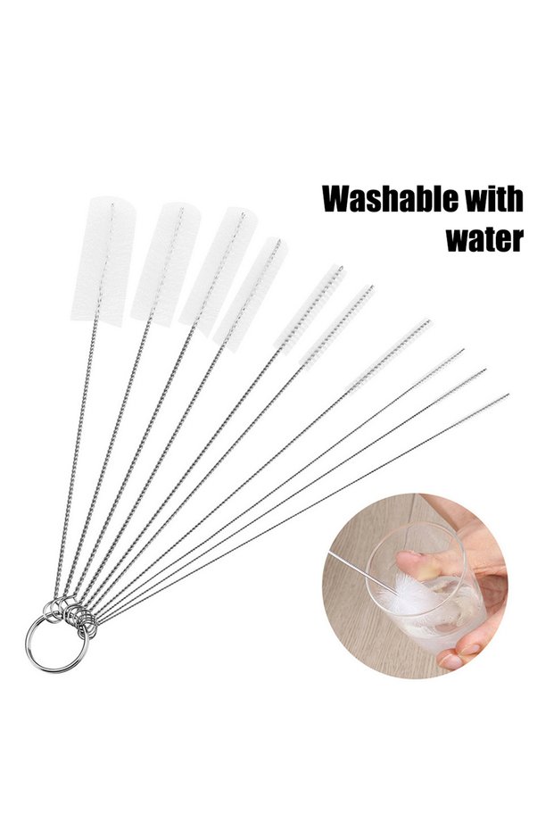 10PCS white 10PCS Cleaning Tattoo Tattoo Equipment Pipeline Cleaning Tools Pipe Brush Stainless Stee