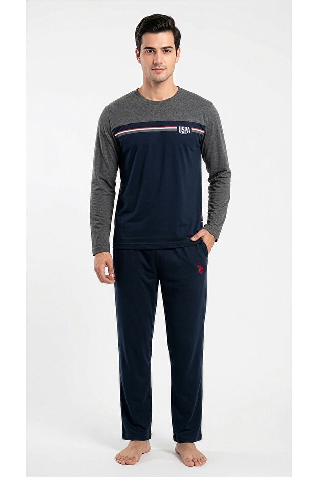 Men's Anthracite Melange Pajama Set