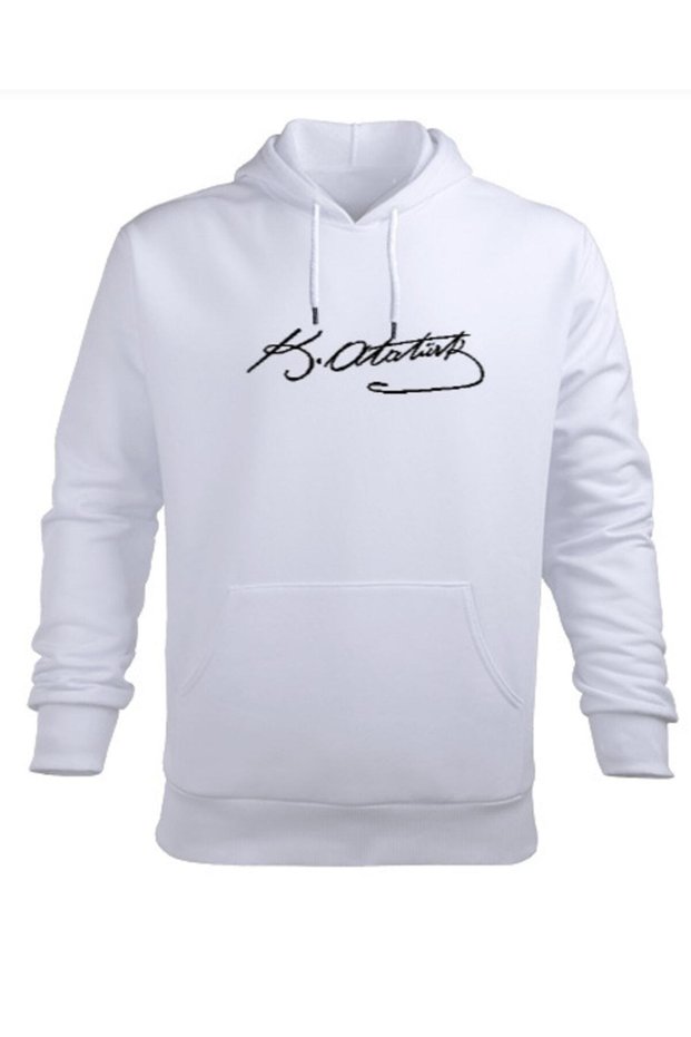 Ataturk Signed White Hooded Sweatshirt Hoodie