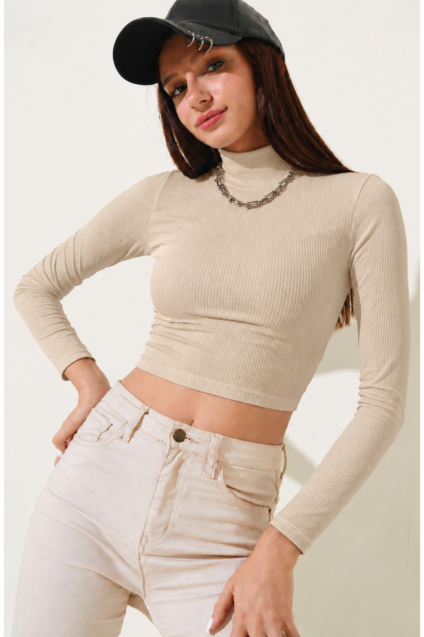 Beige Half-Thigh Crop Body