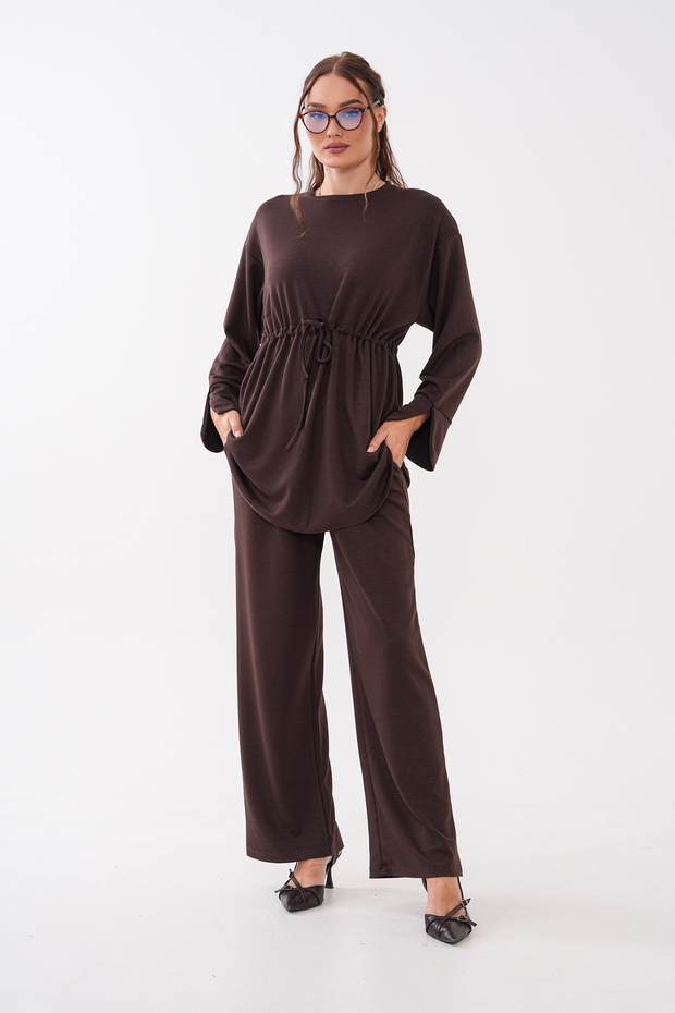 Oysho Set with Slit Sleeves and Waist-Tie