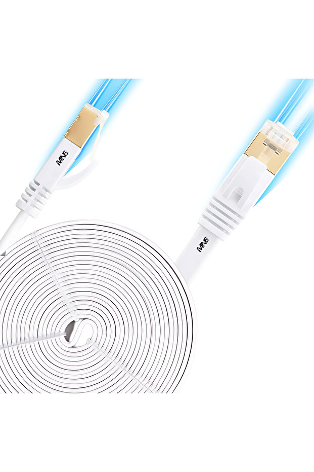 M112Gm 1 Meter Cat7 Flat Ethernet Internet Cable 10 Gbps 600 Mhz Rj45