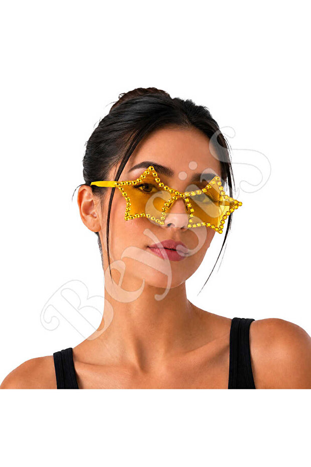 Party Glasses Stoned Star Yellow
