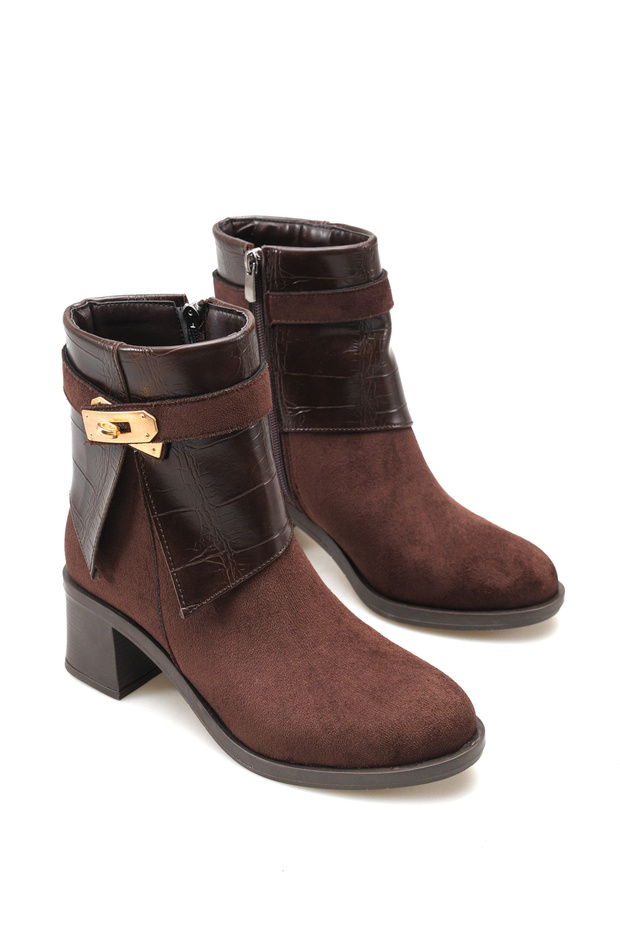Nashira Pia Women's Heeled Boots 0012015 Brown Suede