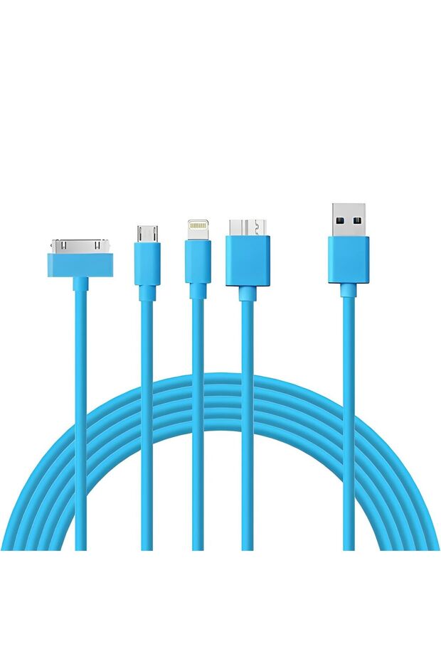 Universal 5-in-1 USB Charging Cable – Fast Charging Multi-Connector Cable for Smartphones