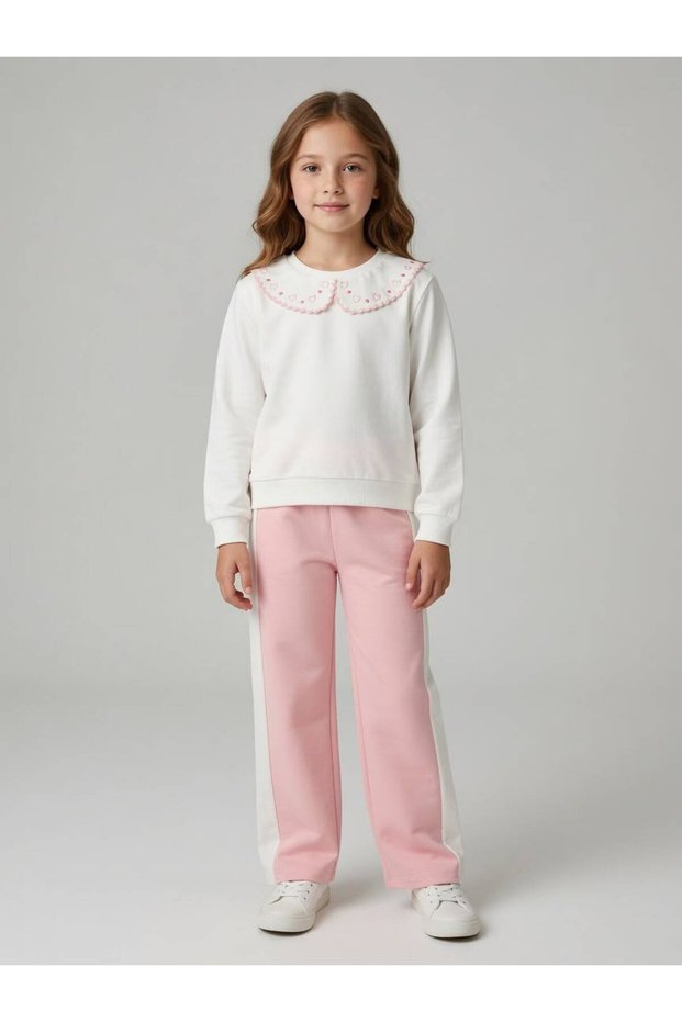 Collar Heart Detail Girls' Suit