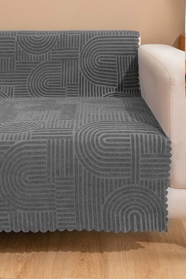 Premium Non-Slip Sofa Cover for Three Persons, Washable, Stain-Resistant, Anthracite Sofa Cover (165X205)