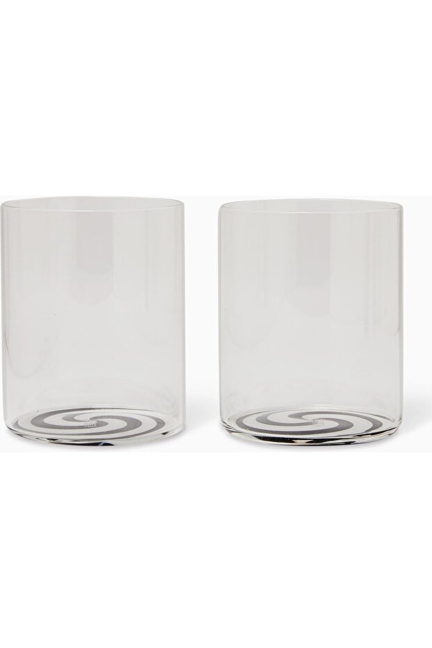Patterned Handmade Set of 2 Glass Cups