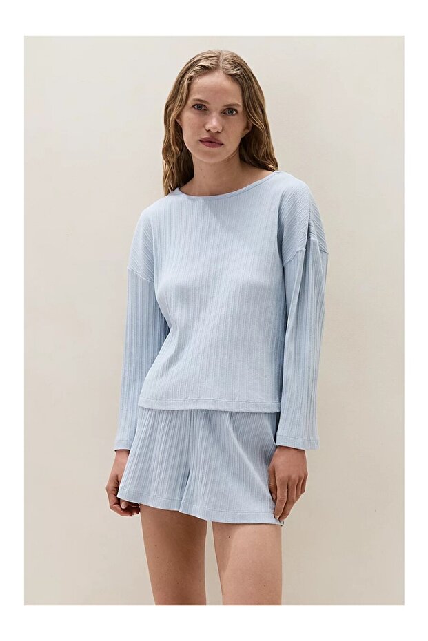 Ribbed Pointelle Women's Short Pajama Set