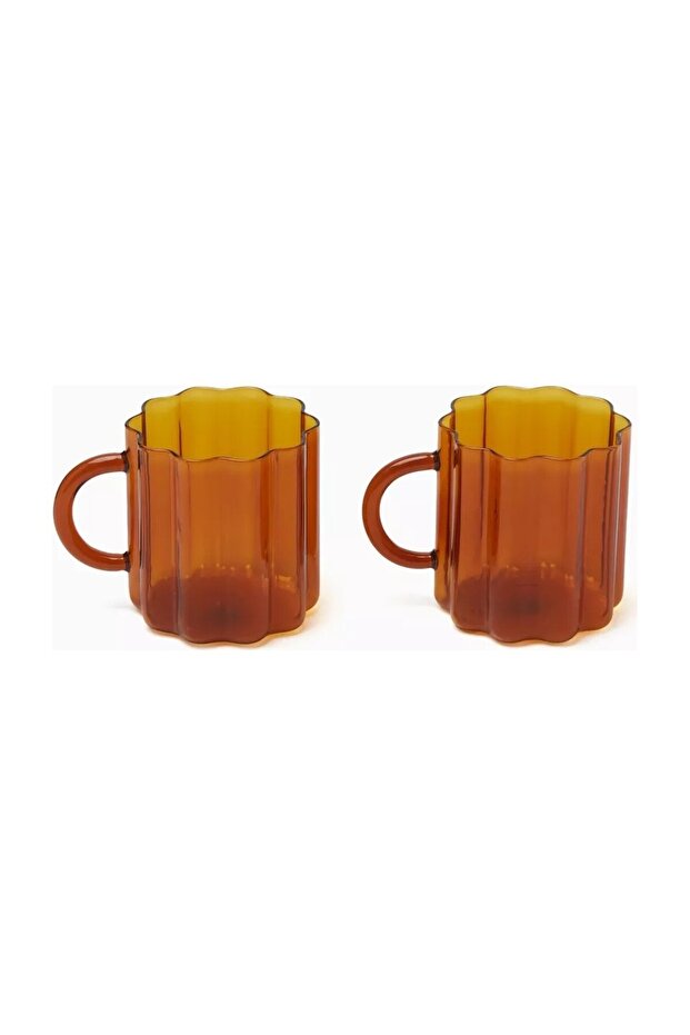 Wave Borosilicate Glass Mug Set