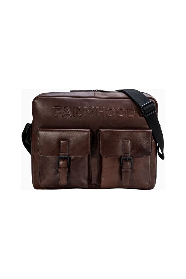 Memphis Leather Messenger Briefcase, 38 Cm, with Laptop Compartment, Luxury