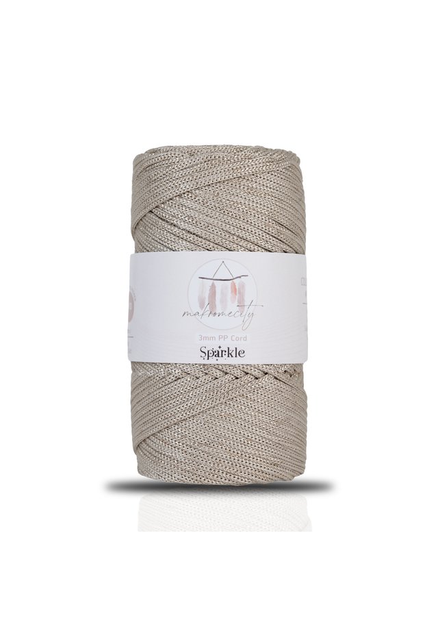 Premium Glittery 3mm - 250 Gr Polyester Macrame Rope Latte 230 m Polyester Macrame Rope Supla Rope and Bag Thread